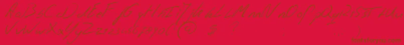 Jaspershandwriting Font – Brown Fonts on Red Background
