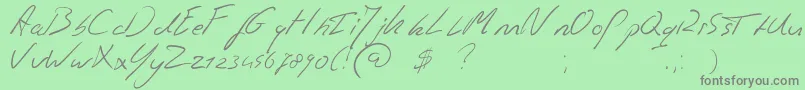 Jaspershandwriting Font – Gray Fonts on Green Background