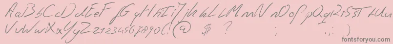 Jaspershandwriting Font – Gray Fonts on Pink Background