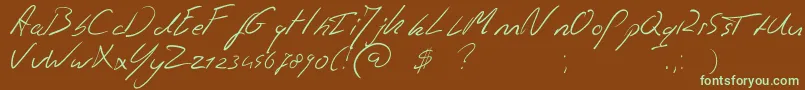 More about Jaspershandwriting Font Jaspershandwriting Font – Green Fonts on Brown Background