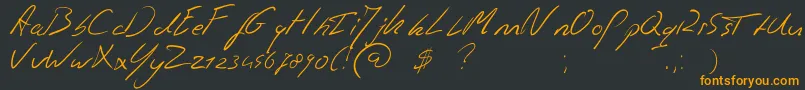 Jaspershandwriting-Schriftart – Orangefarbene Schriften auf schwarzem Hintergrund