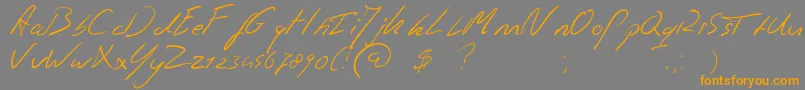 Jaspershandwriting Font – Orange Fonts on Gray Background