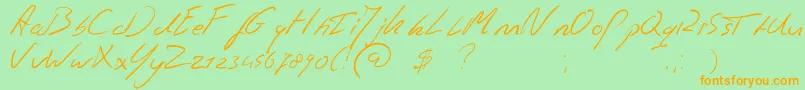 Police Jaspershandwriting – polices orange sur fond vert
