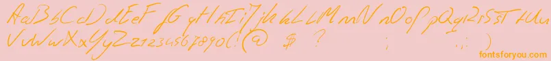 Jaspershandwriting Font – Orange Fonts on Pink Background