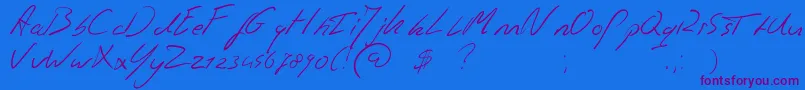 Шрифт Jaspershandwriting – фиолетовые шрифты на синем фоне