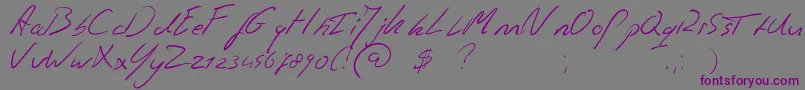 Шрифт Jaspershandwriting – фиолетовые шрифты на сером фоне