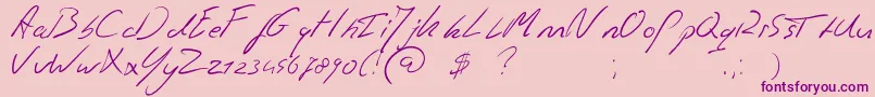 Jaspershandwriting Font – Purple Fonts on Pink Background
