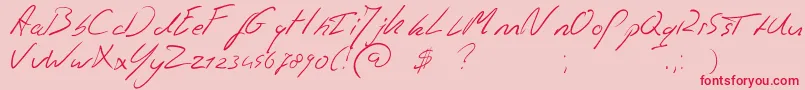 Jaspershandwriting Font – Red Fonts on Pink Background