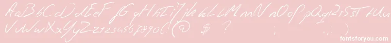 Fonte Jaspershandwriting – fontes brancas em um fundo rosa