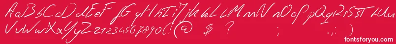 フォントJaspershandwriting – 赤い背景に白い文字