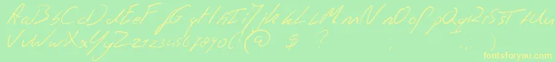 Jaspershandwriting Font – Yellow Fonts on Green Background