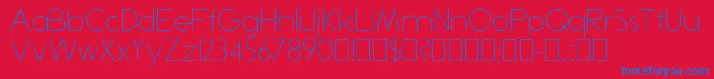 DominikThin Font – Blue Fonts on Red Background