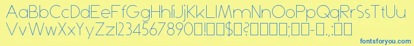 DominikThin Font – Blue Fonts on Yellow Background