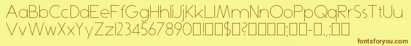 DominikThin Font – Brown Fonts on Yellow Background