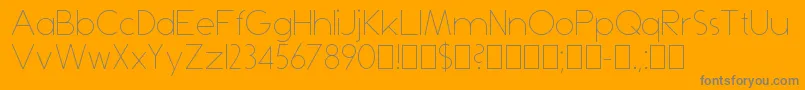 DominikThin-Schriftart – Graue Schriften auf orangefarbenem Hintergrund