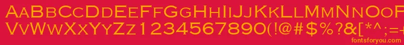 CopperplateGothicLtThirtyTwoAb Font – Orange Fonts on Red Background