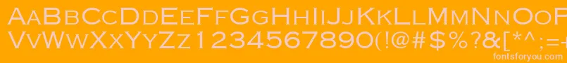 フォントCopperplateGothicLtThirtyTwoAb – オレンジの背景にピンクのフォント