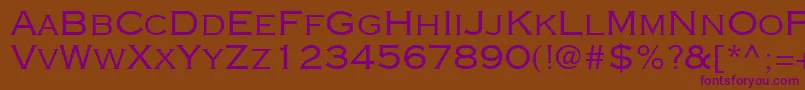 CopperplateGothicLtThirtyTwoAb Font – Purple Fonts on Brown Background