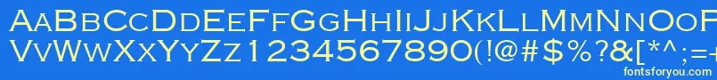 Fonte CopperplateGothicLtThirtyTwoAb – fontes amarelas em um fundo azul