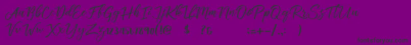 Vincentia-Schriftart – Schwarze Schriften auf violettem Hintergrund