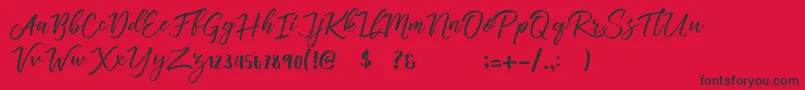 Vincentia Font – Black Fonts on Red Background