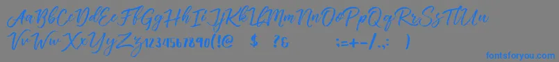 Vincentia Font – Blue Fonts on Gray Background