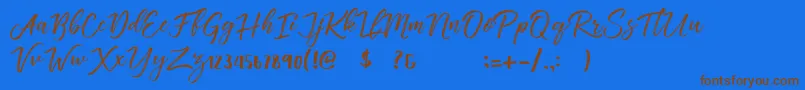 Vincentia Font – Brown Fonts on Blue Background