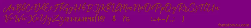 Vincentia Font – Brown Fonts on Purple Background