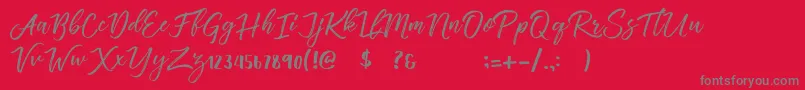 Vincentia Font – Gray Fonts on Red Background