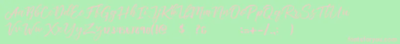 Шрифт Vincentia – розовые шрифты на зелёном фоне