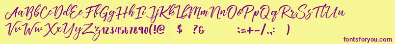 Шрифт Vincentia – фиолетовые шрифты на жёлтом фоне