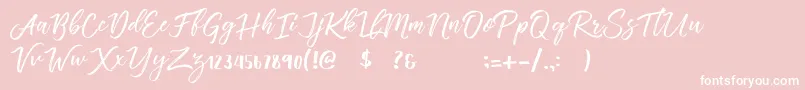 Vincentia Font – White Fonts on Pink Background