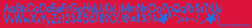 Fonte 814yzx – fontes azuis em um fundo vermelho
