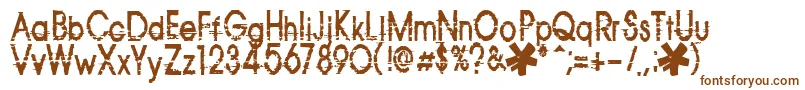 814yzx-Schriftart – Braune Schriften auf weißem Hintergrund