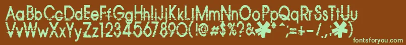 814yzx-fontti – vihreät fontit ruskealla taustalla