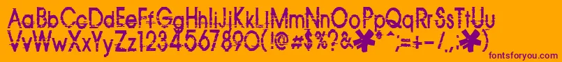 814yzx Font – Purple Fonts on Orange Background