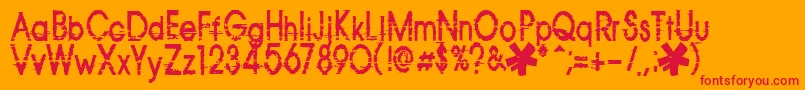 814yzx-Schriftart – Rote Schriften auf orangefarbenem Hintergrund
