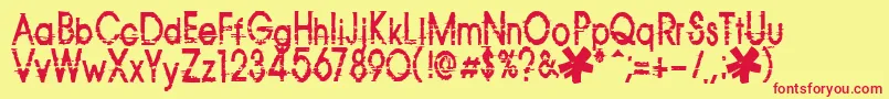 814yzx Font – Red Fonts on Yellow Background