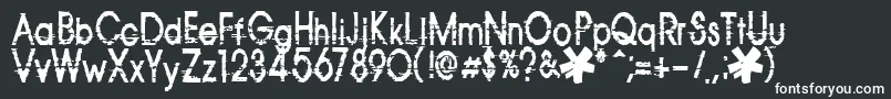 814yzx-Schriftart – Weiße Schriften auf schwarzem Hintergrund