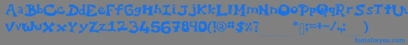 YoEllipse Font – Blue Fonts on Gray Background
