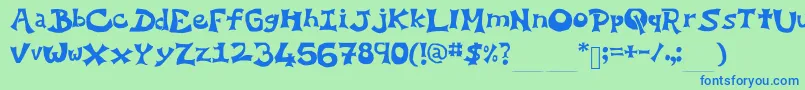 YoEllipse Font – Blue Fonts on Green Background
