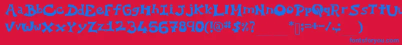 YoEllipse Font – Blue Fonts on Red Background