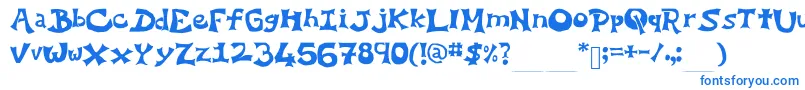 フォントYoEllipse – 白い背景に青い文字