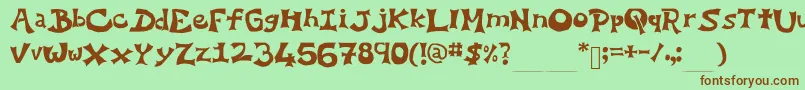 YoEllipse Font – Brown Fonts on Green Background