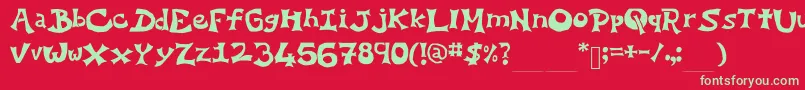 YoEllipse Font – Green Fonts on Red Background