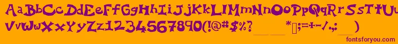 YoEllipse Font – Purple Fonts on Orange Background