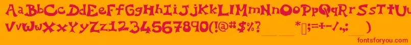 YoEllipse Font – Red Fonts on Orange Background