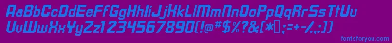 TavissskBolditalic Font – Blue Fonts on Purple Background
