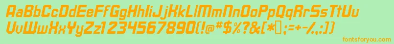 TavissskBolditalic Font – Orange Fonts on Green Background