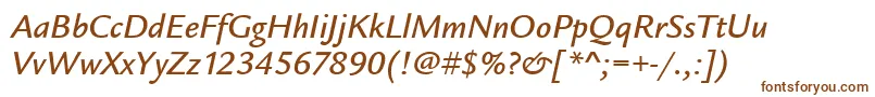 LegacySansItcMediumItalic Font – Brown Fonts on White Background